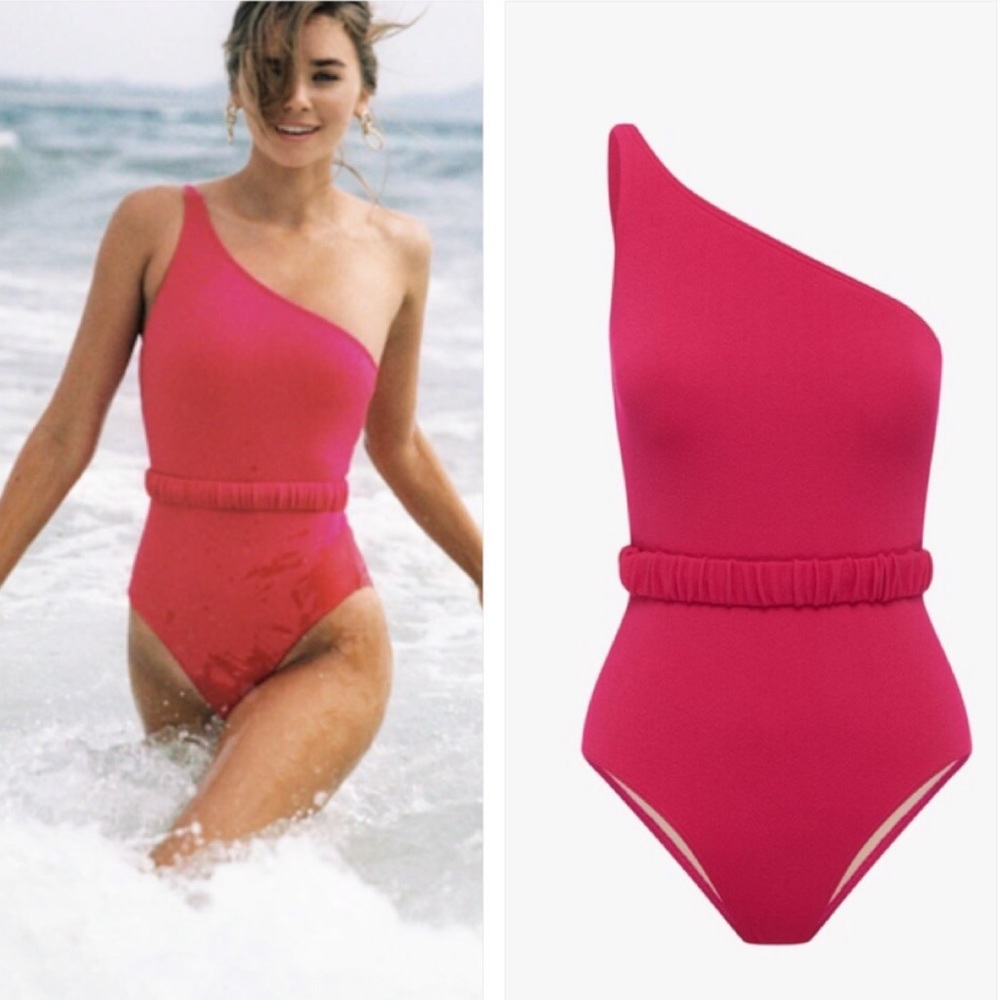 Peony one shoulder pink swimsuit 💕